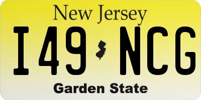 NJ license plate I49NCG