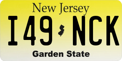 NJ license plate I49NCK