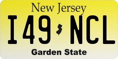 NJ license plate I49NCL