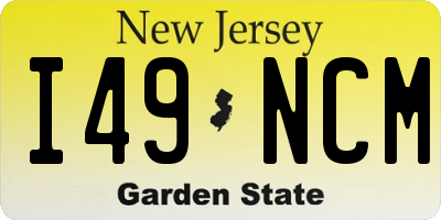 NJ license plate I49NCM