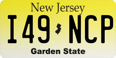 NJ license plate I49NCP