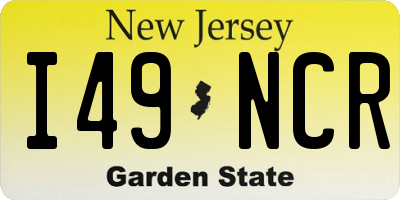 NJ license plate I49NCR