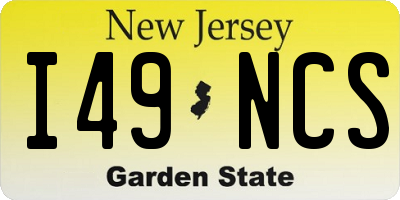 NJ license plate I49NCS