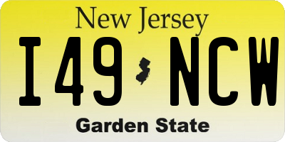 NJ license plate I49NCW