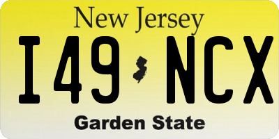 NJ license plate I49NCX