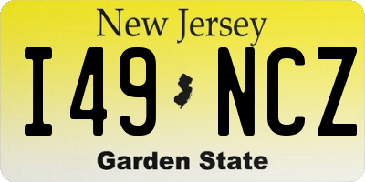 NJ license plate I49NCZ