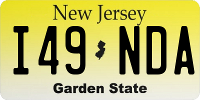 NJ license plate I49NDA