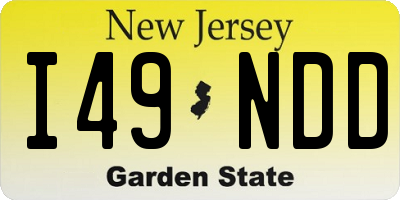 NJ license plate I49NDD