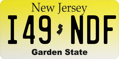 NJ license plate I49NDF