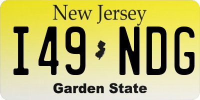 NJ license plate I49NDG