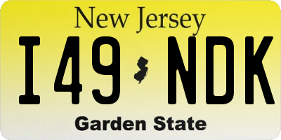 NJ license plate I49NDK