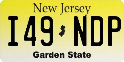 NJ license plate I49NDP