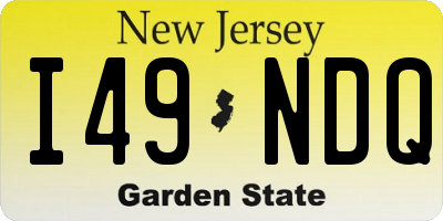 NJ license plate I49NDQ