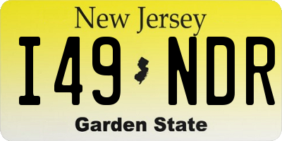 NJ license plate I49NDR