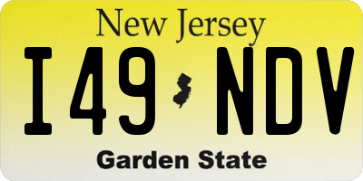 NJ license plate I49NDV