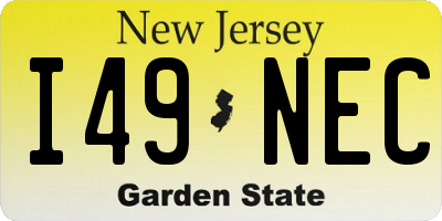 NJ license plate I49NEC