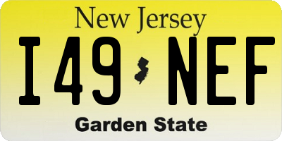 NJ license plate I49NEF