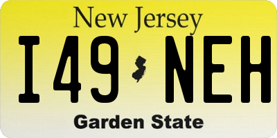 NJ license plate I49NEH