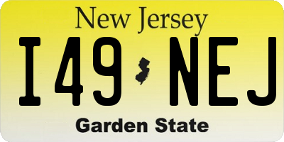 NJ license plate I49NEJ