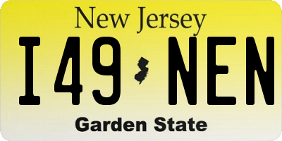 NJ license plate I49NEN