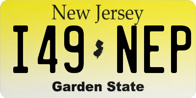 NJ license plate I49NEP