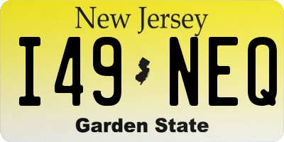 NJ license plate I49NEQ