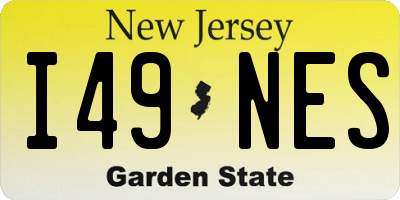 NJ license plate I49NES