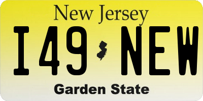 NJ license plate I49NEW