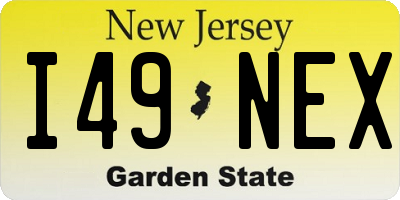 NJ license plate I49NEX