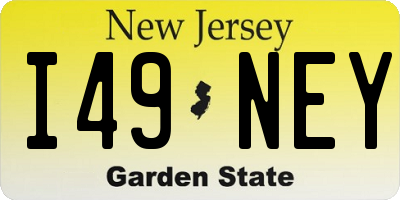 NJ license plate I49NEY