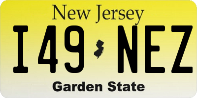 NJ license plate I49NEZ