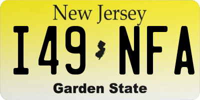NJ license plate I49NFA