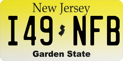 NJ license plate I49NFB