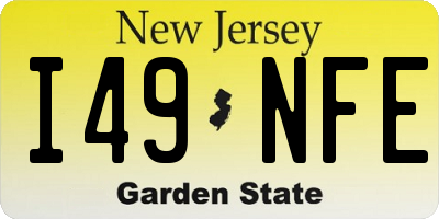NJ license plate I49NFE