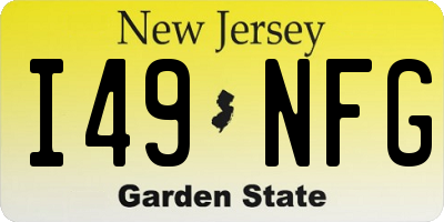 NJ license plate I49NFG