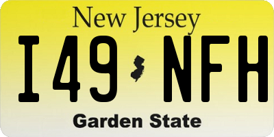 NJ license plate I49NFH
