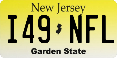 NJ license plate I49NFL