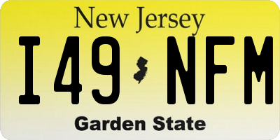 NJ license plate I49NFM