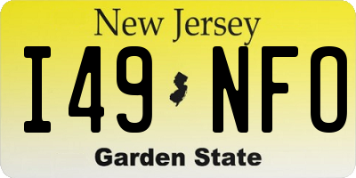 NJ license plate I49NFO