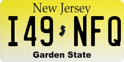 NJ license plate I49NFQ