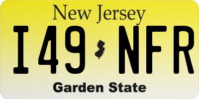 NJ license plate I49NFR