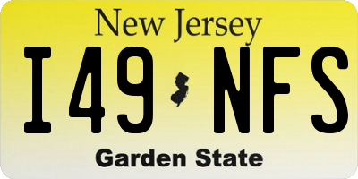 NJ license plate I49NFS