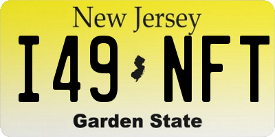 NJ license plate I49NFT