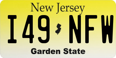 NJ license plate I49NFW
