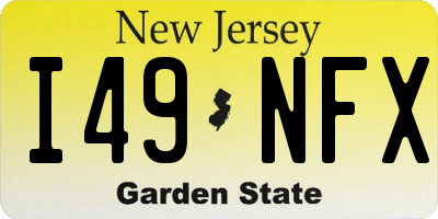 NJ license plate I49NFX
