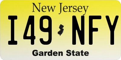 NJ license plate I49NFY