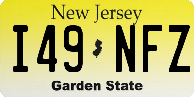 NJ license plate I49NFZ