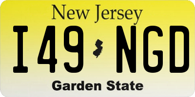 NJ license plate I49NGD