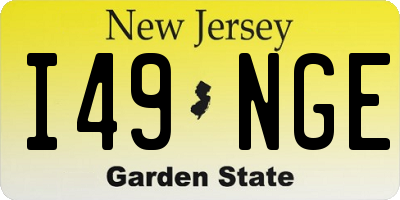 NJ license plate I49NGE