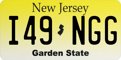 NJ license plate I49NGG